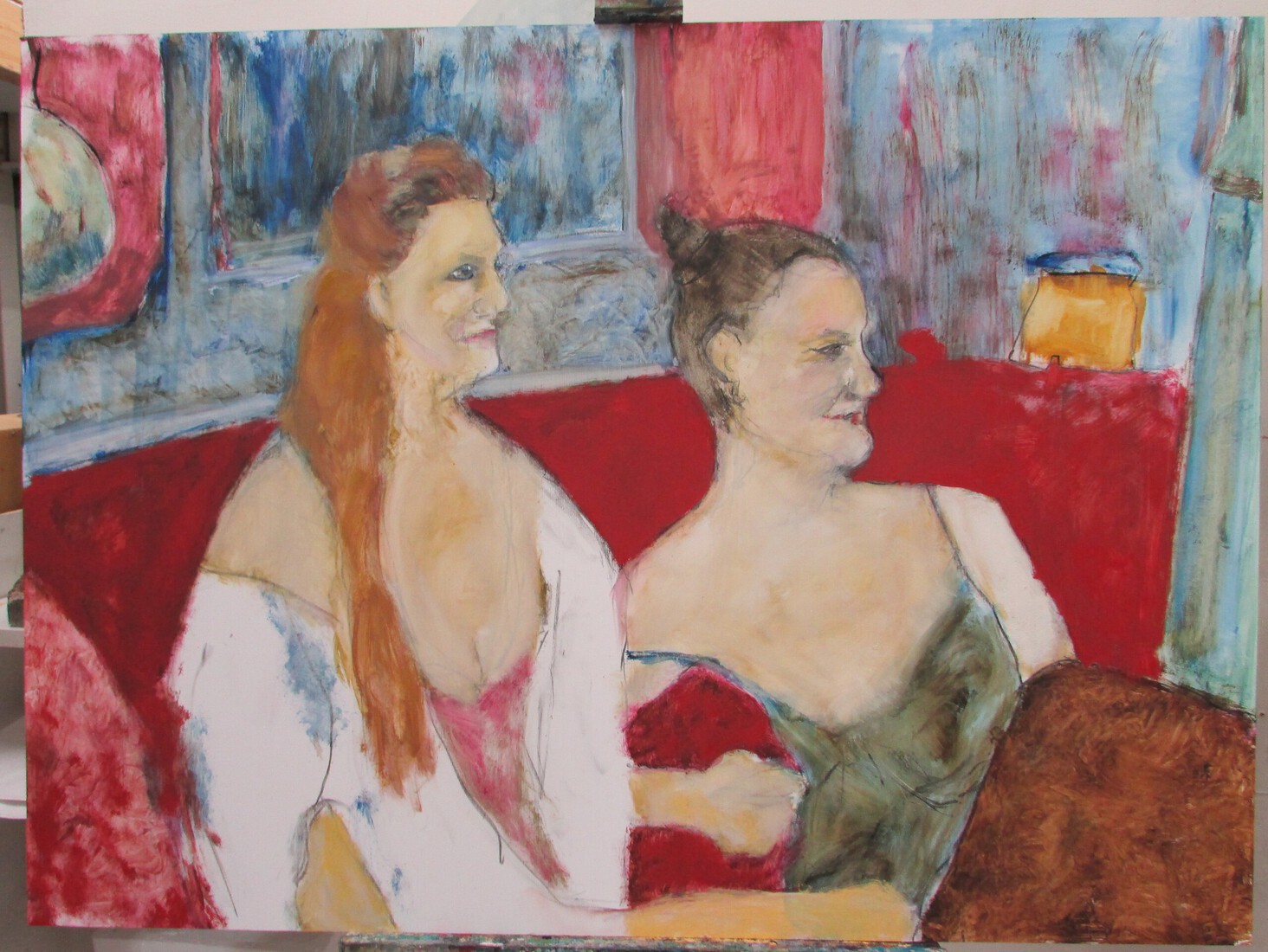 Hannie en Joline in salon Rue des Moulins