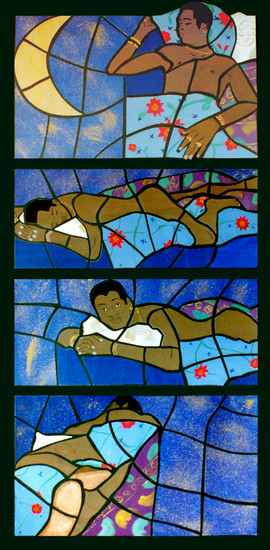 Sleeping black beauty under the moon