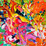 Kleine abstracte schilderijen van Anita Ammerlaan.