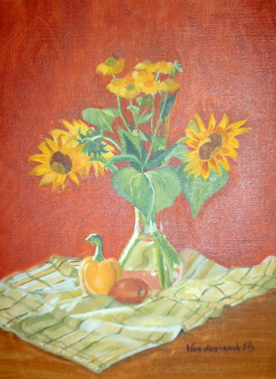 Stilleven met zonnebloemen