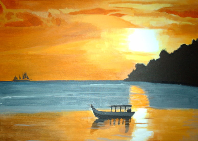 Zonsondergang in Azië