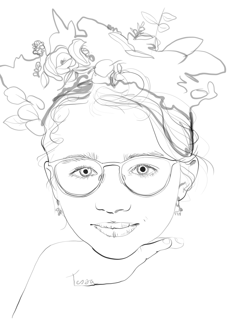 Portret van T