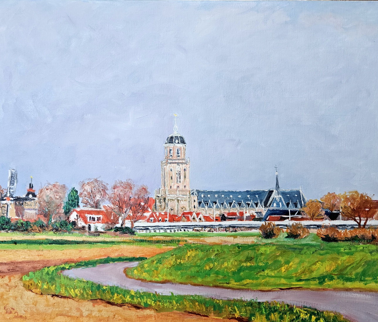 Zicht op Deventer van de kan van Wilp (1)