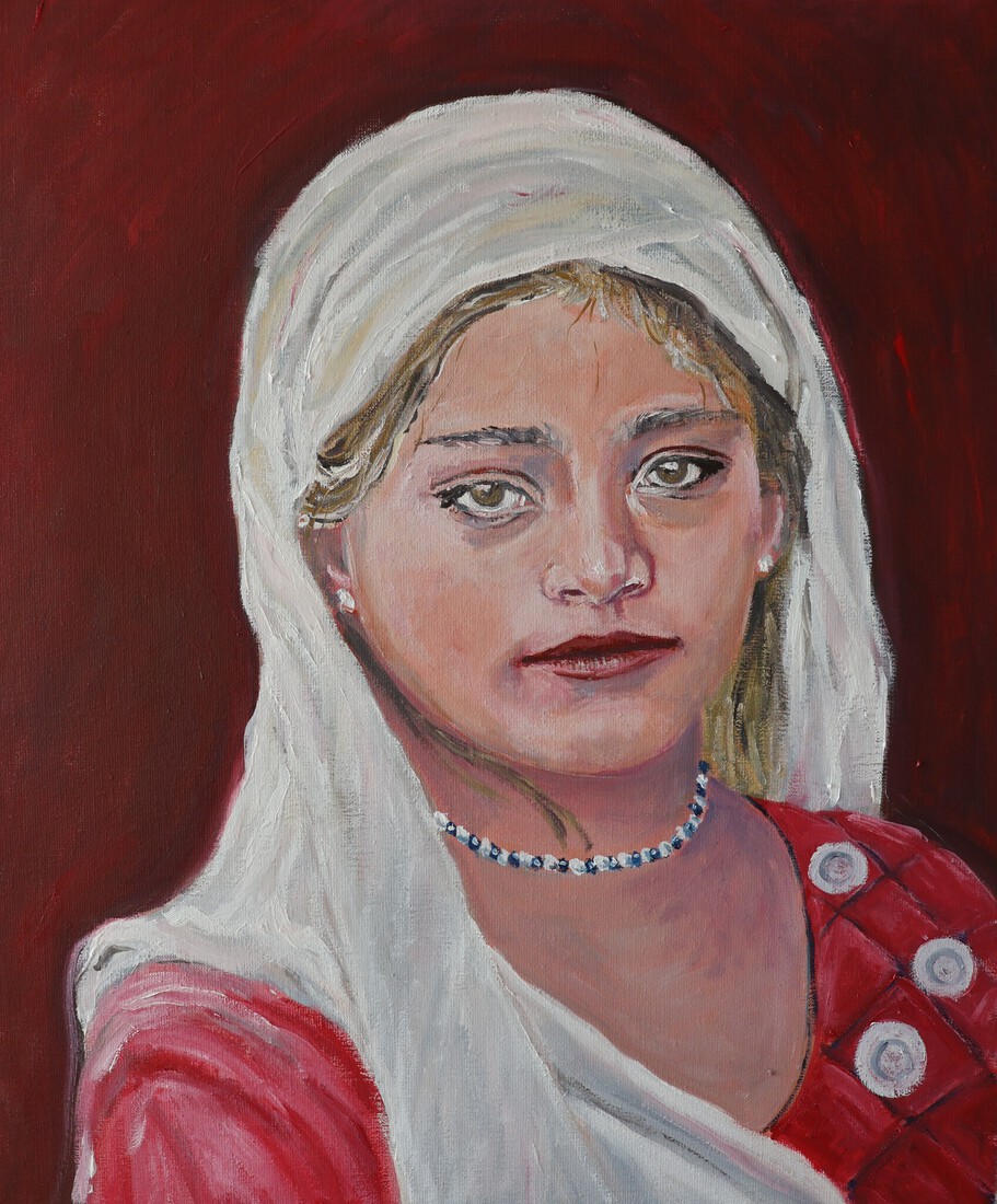 Jonge vrouw met hoofddoek