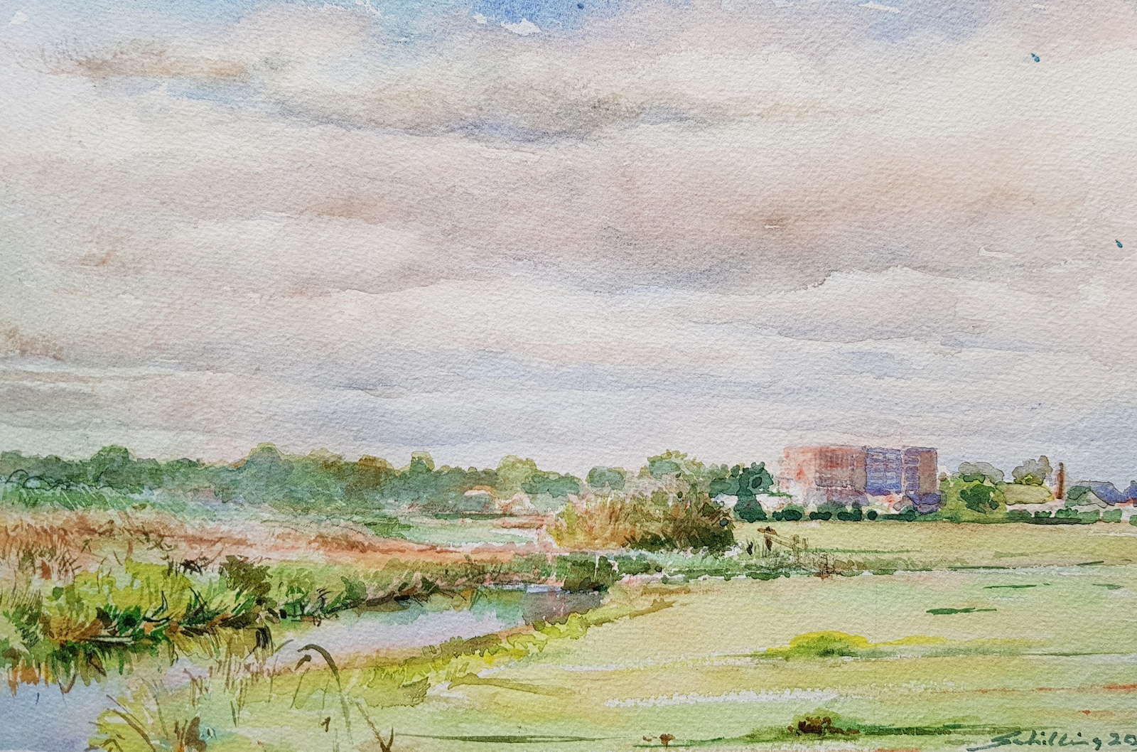 Zicht op Ringvaart en Qruiquisgemaal vanuit molenwijk