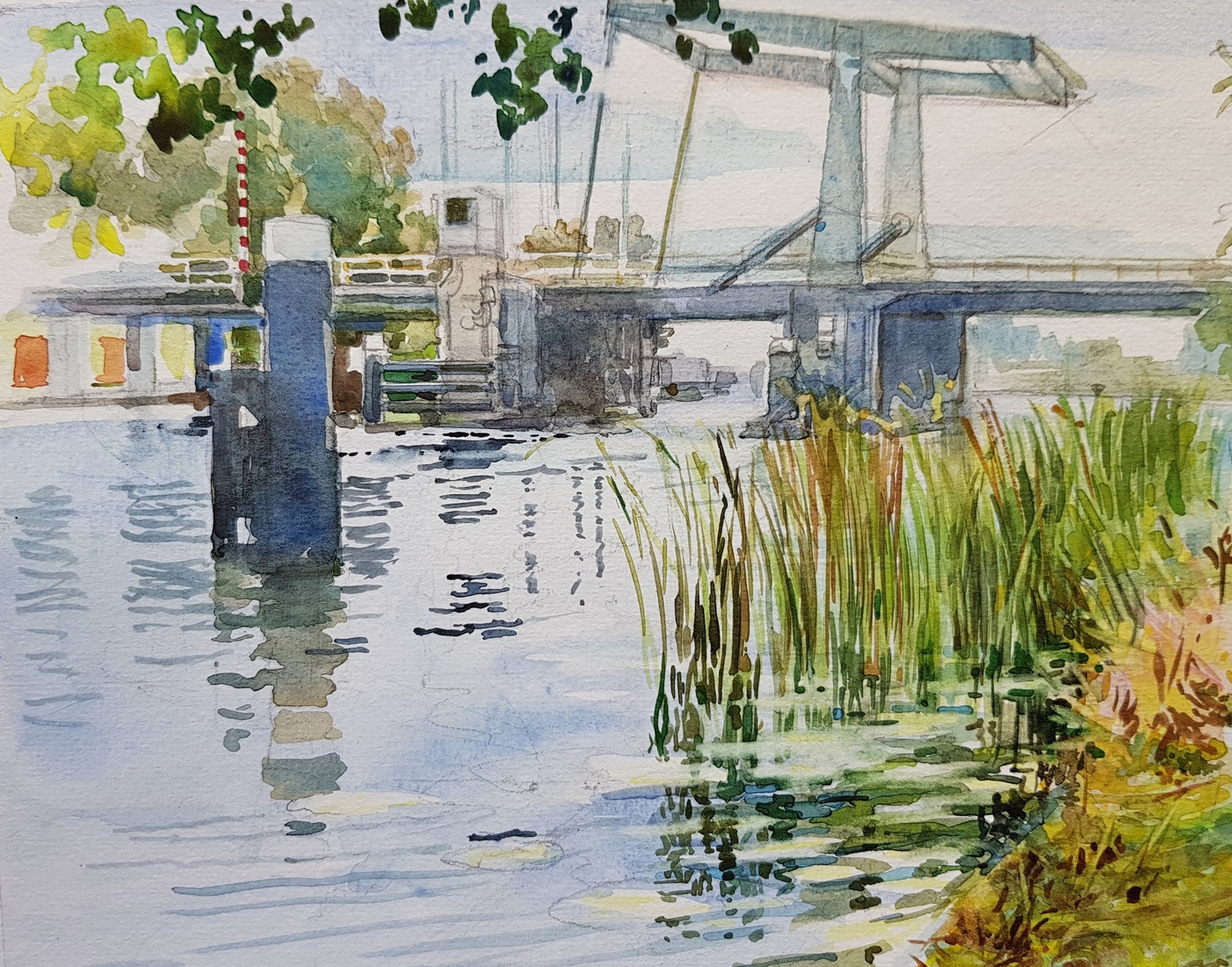 Zicht op Heemstede brug over Spaarne