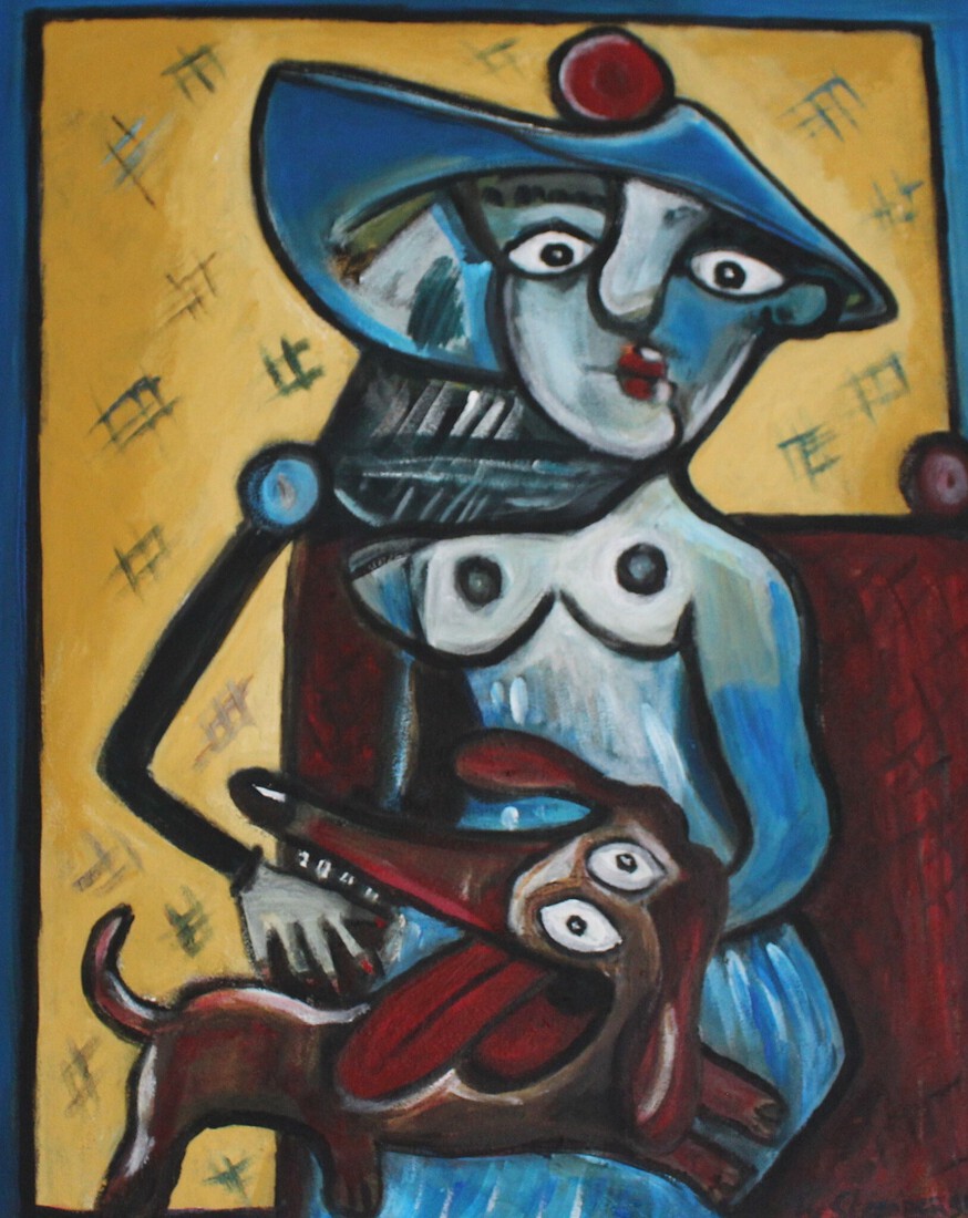 Picasso met teckel