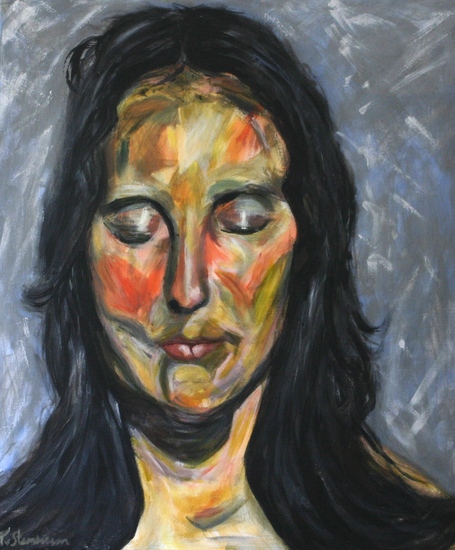 woman with eyes closed