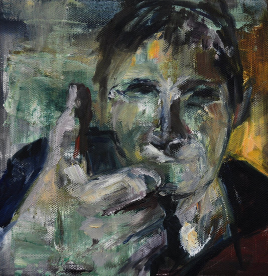 Zelfportret 5 met handen