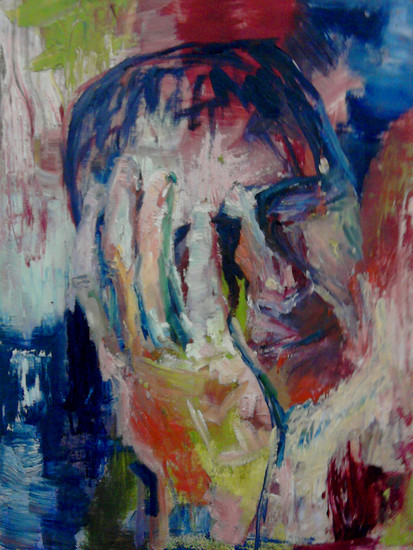 Zelfportret 7 met handen