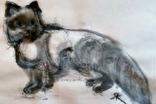 JULIUS,Perzische kat (rijstpapier)