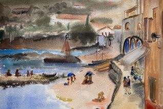 Spaans strand.Playa Port Bo, Calella de Palafrugell 