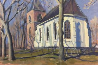 De kerk van Oosterhesselen in maart