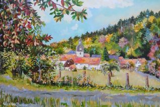 Kerkje in het dorp Steina, Bad Sachsa in de Harz