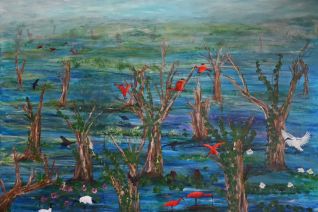 Ibissen in een waterwereld