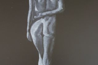 Naakte voorstelling in Grisaille in olieverf 