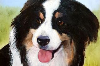 Kiba in opdracht in olieverf 