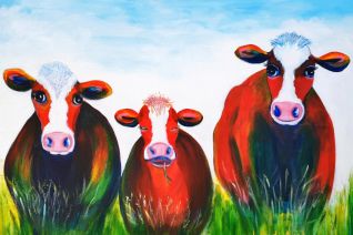 Bonte Koeien in Acryl 