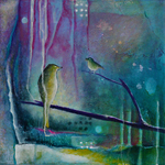 Mixed media schilderijen op doek