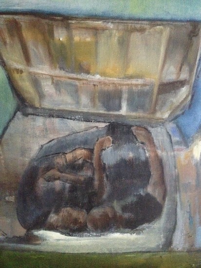 17. another composition in white and brown