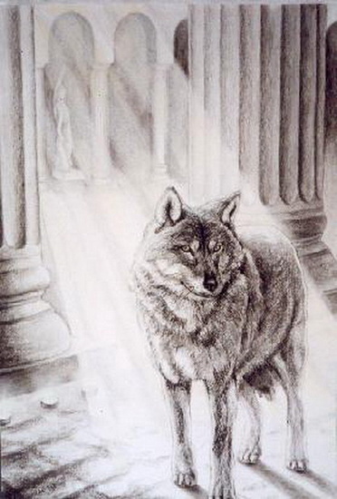 wolf in kathedraal
