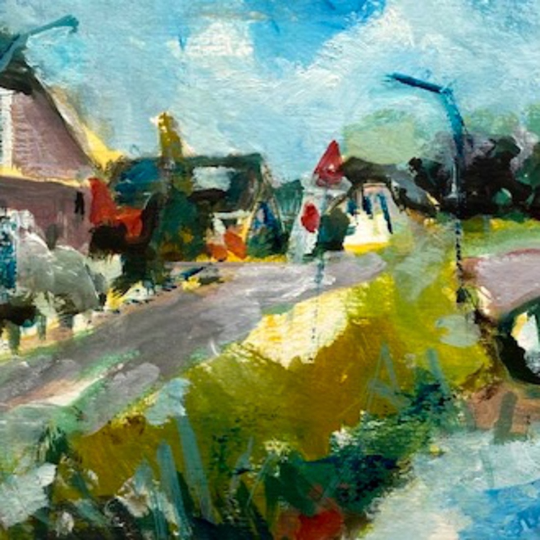 Steenen Brug, studie in olieverf op papier 