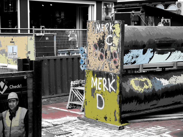 'Stempels op de Ferdinand Bolstraat -Amsterdam.'- digitale art print