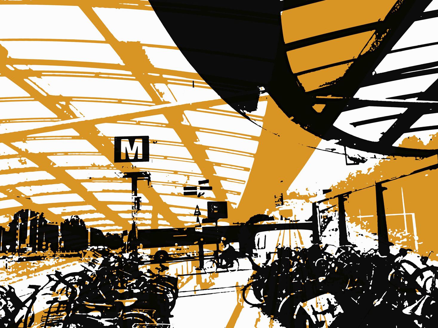 Metrostation Noorderpark Amsterdam-Noord 1,- digitale art print