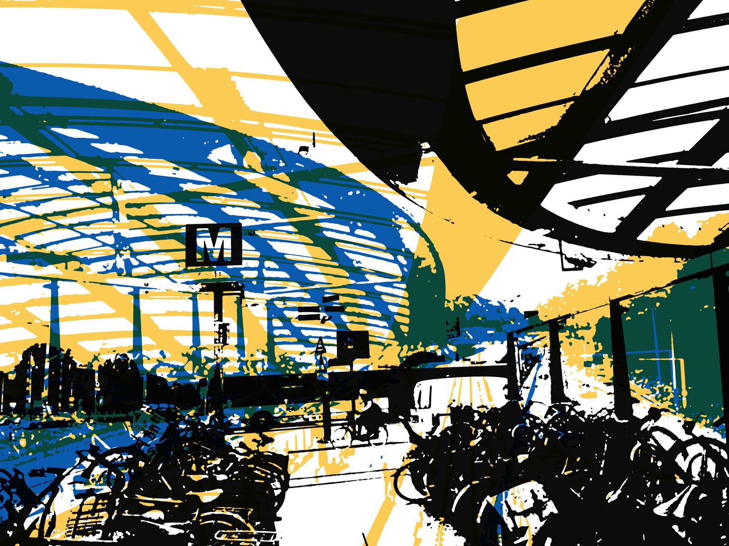 Metrostation Noorderpark Amsterdam-Noord 2,- digitale art print