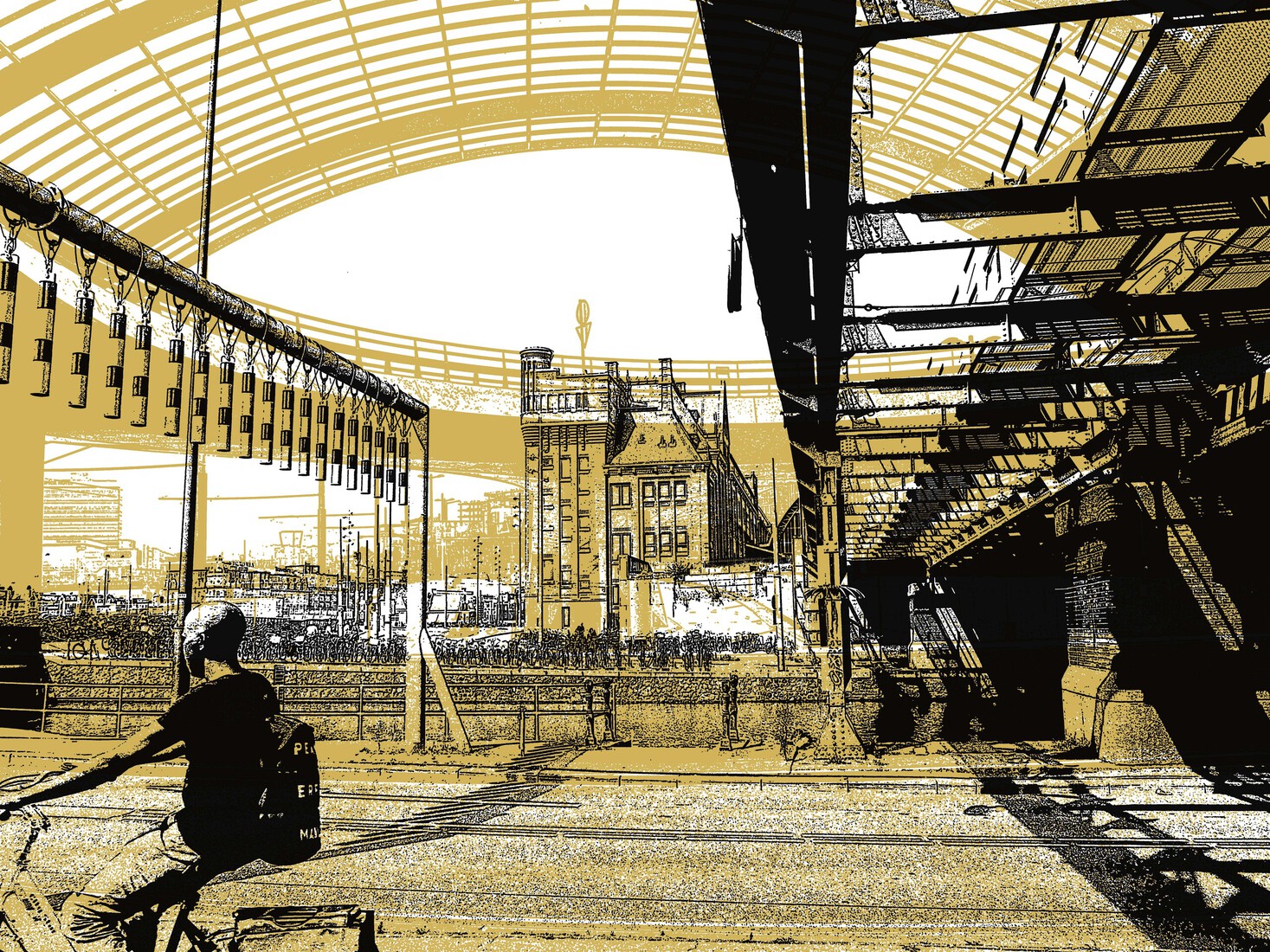   Spoorbrug Amsterdam cs 1,- digitale art print