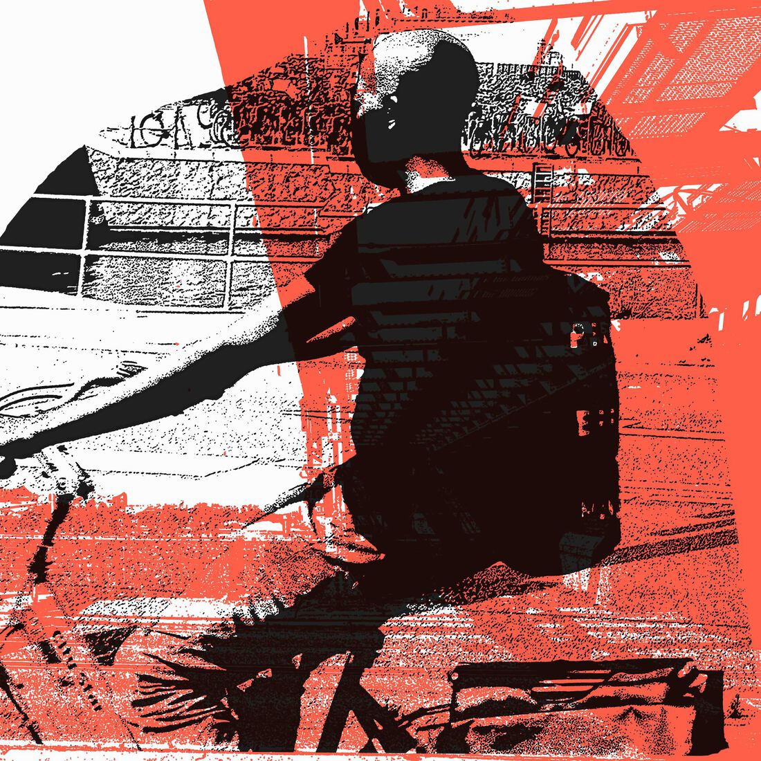 Biking 1, - digitale art print