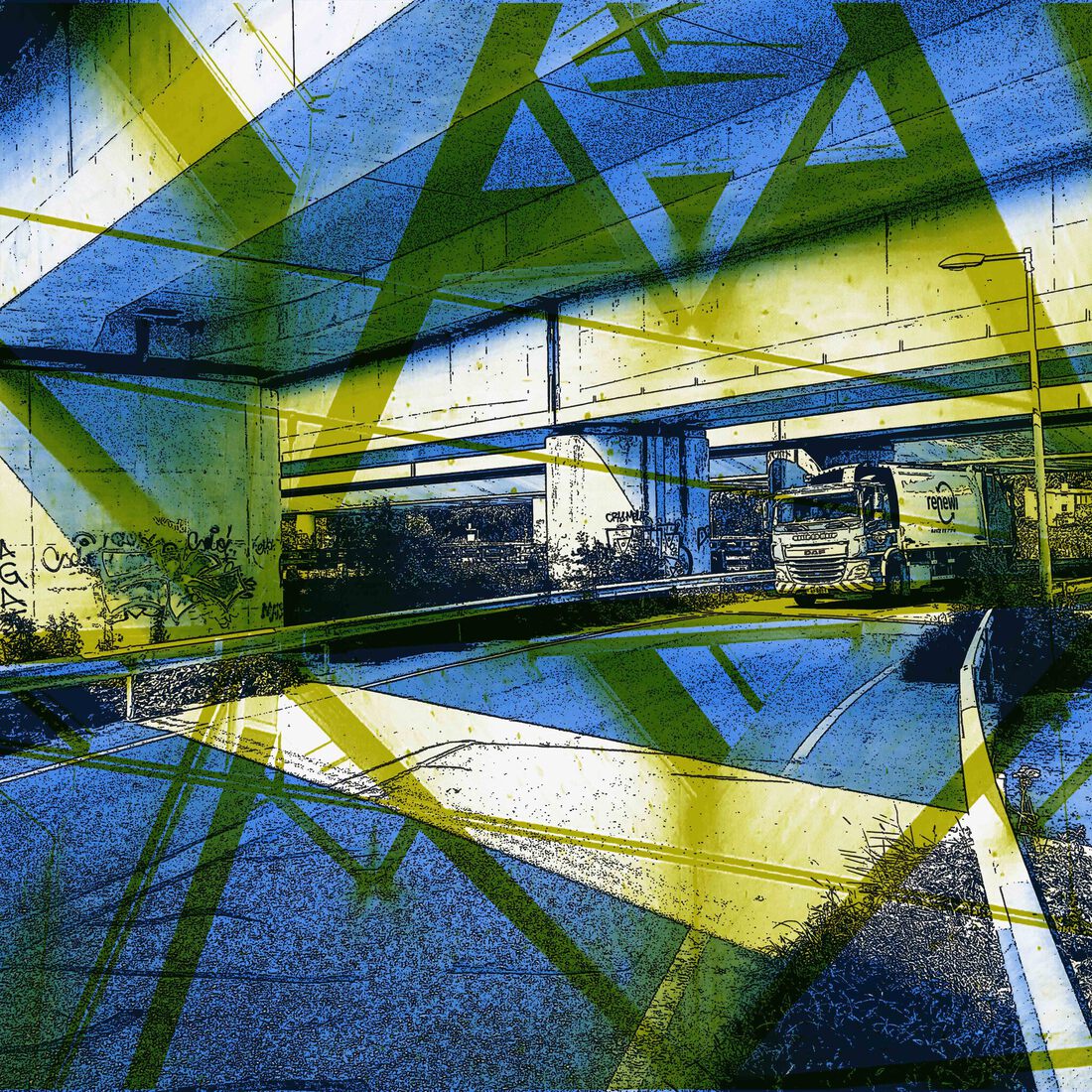 Blue Viaduct - digitale art-print