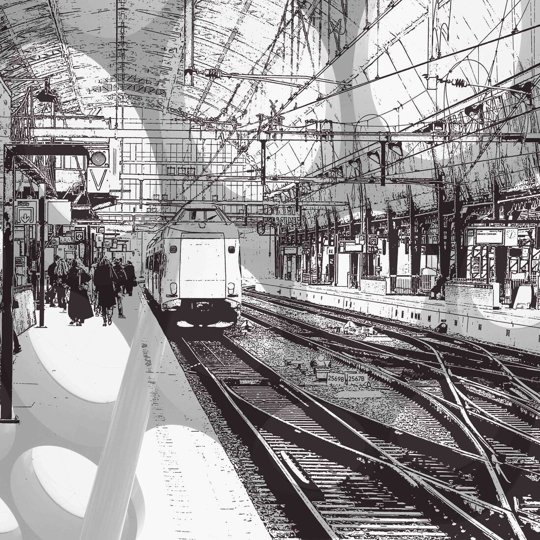 At Amsterdam central station - digitale art-print