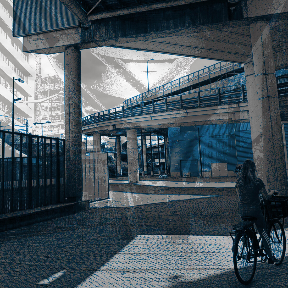 Biking 3 - digitale art print van Hilly van Eerten