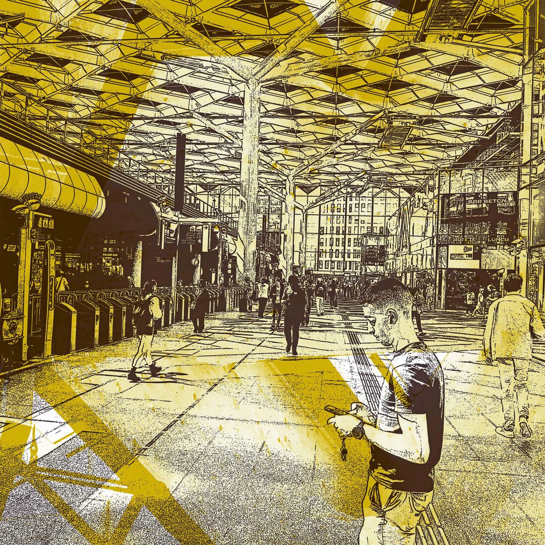 'Yellow station1.' - een digitale art-print 