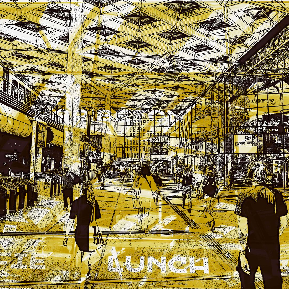 'Yellow station 2.' -  digitale art-print 