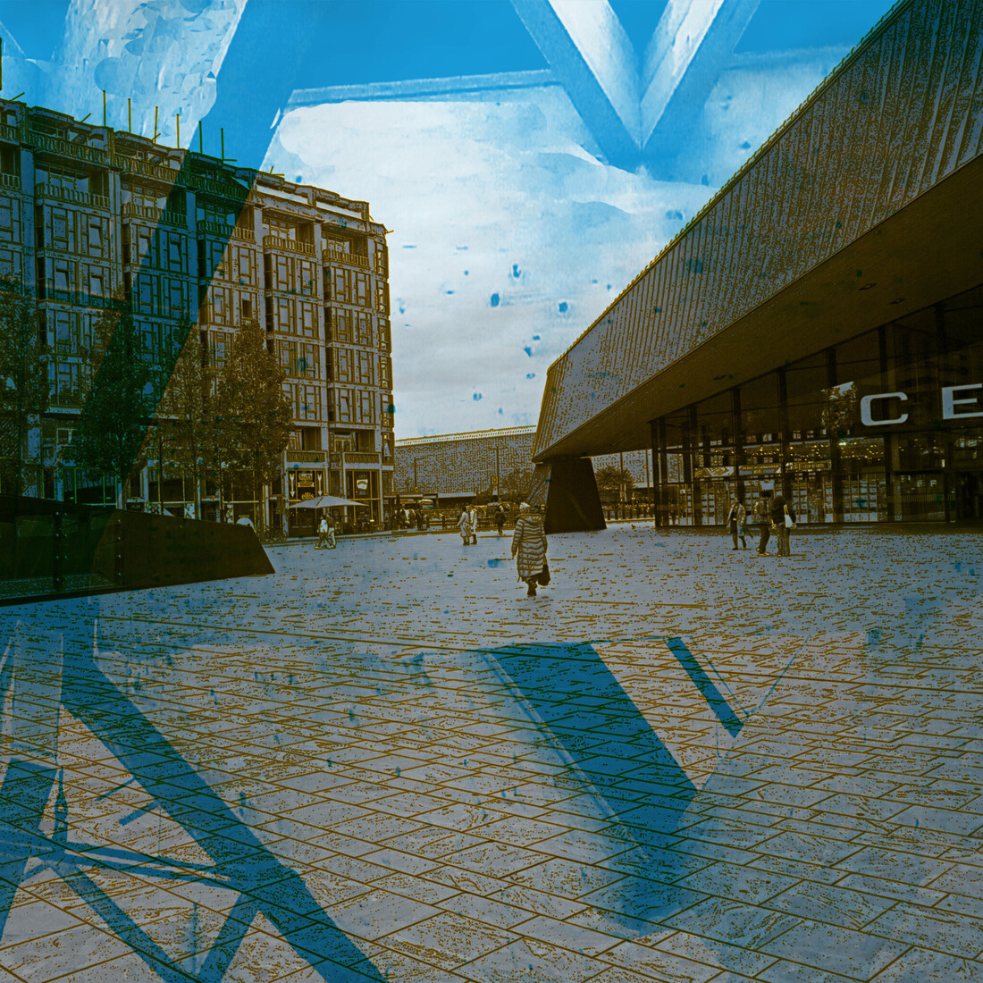 'Stationsplein  Rotterdam centraal 3 .' - digitale print 
