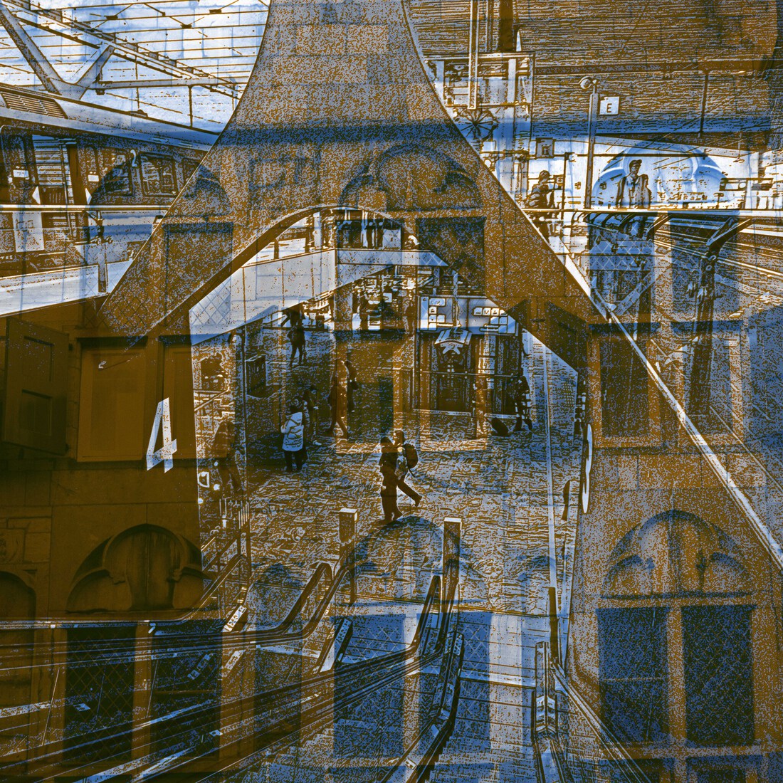 'Rotterdam Centraal, perron 3 & 4.' - digitale print 