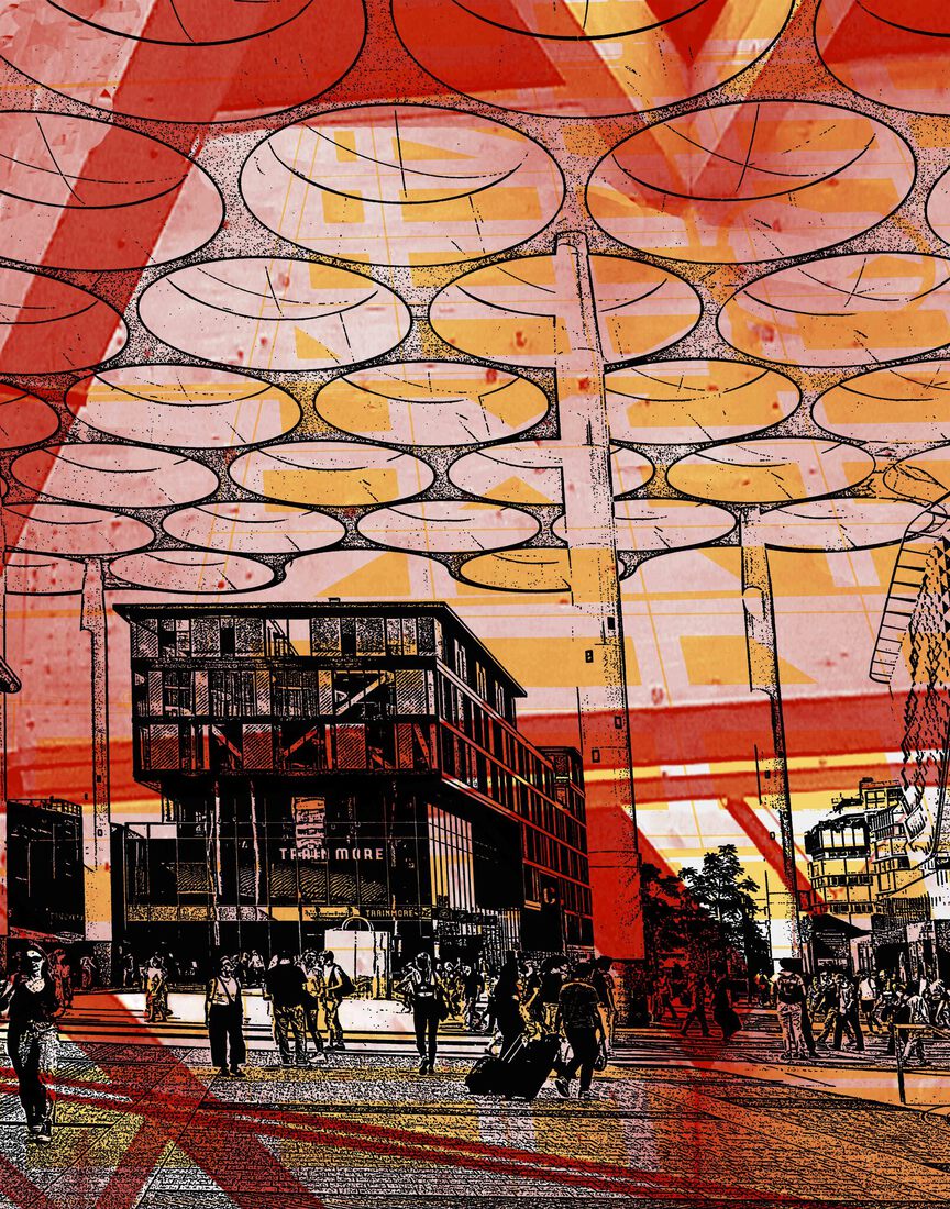 'Op Stationsplein Utrecht'. - digital art print