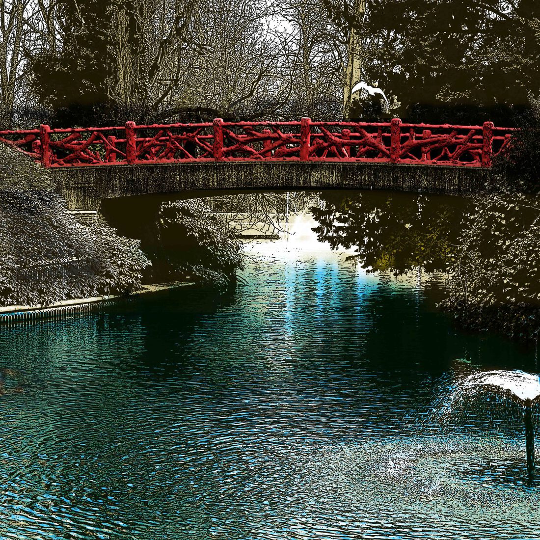 Brug in 't Valkenberg, Breda. - digital art print
