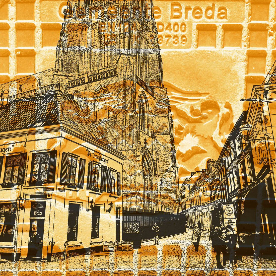 Cafe de Vrachtwagen, Breda. - digital art print