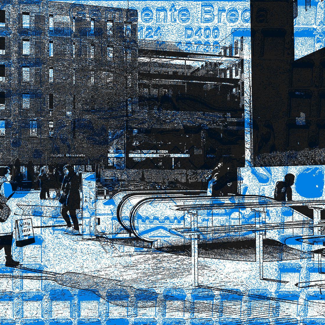 Bij het station, Breda. - digital art print