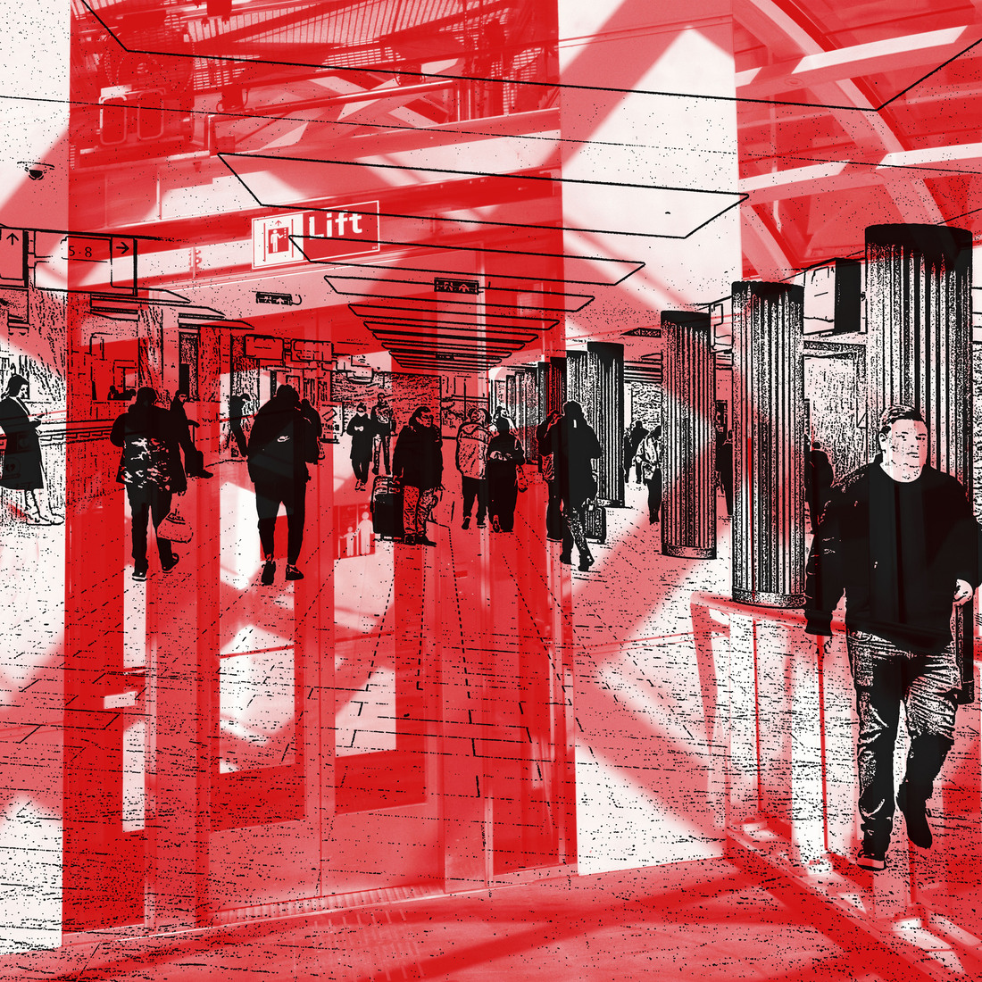 Passage in het station, Breda. - digital art print