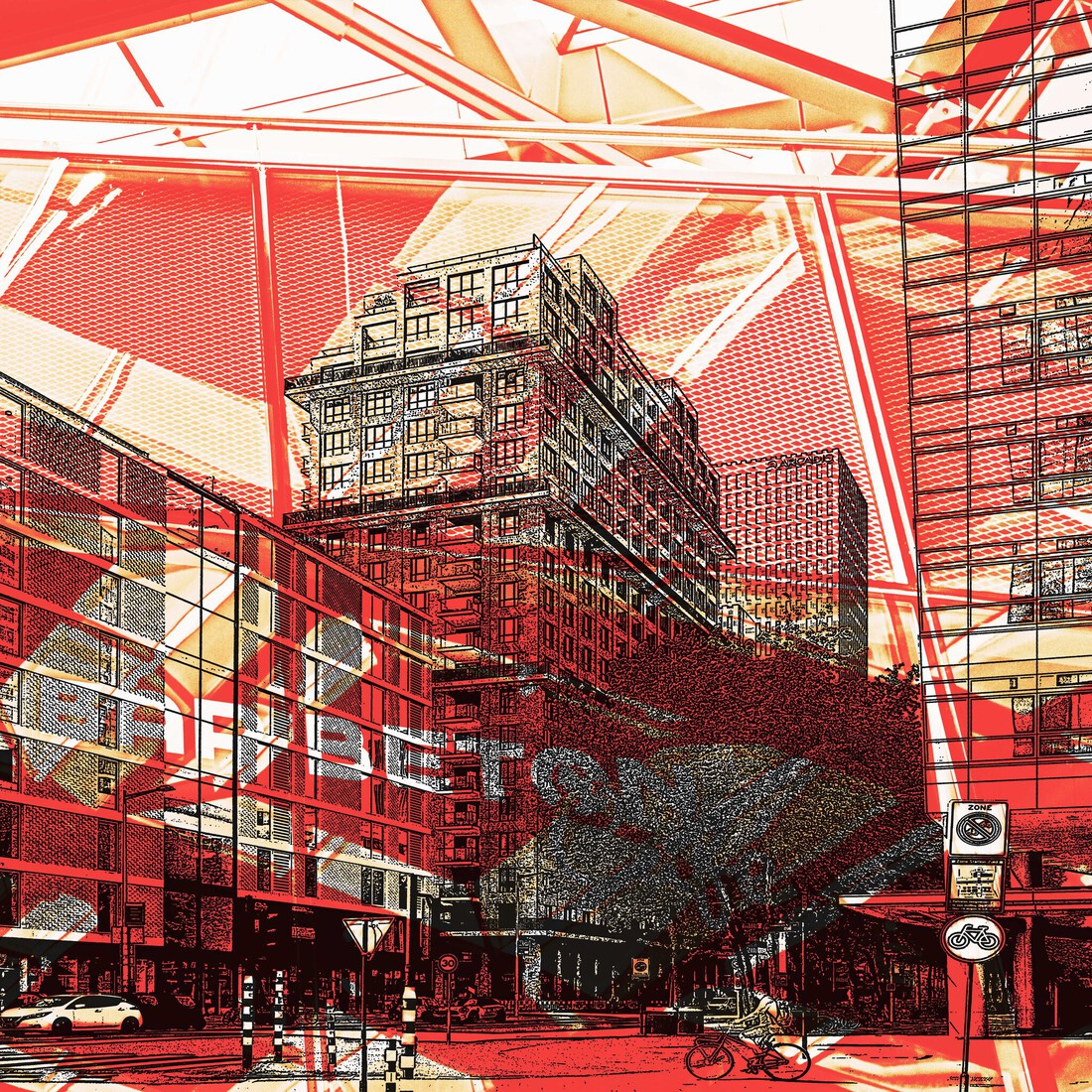 Gustav Mahlerplein, Amsterdam. - digital fine art print