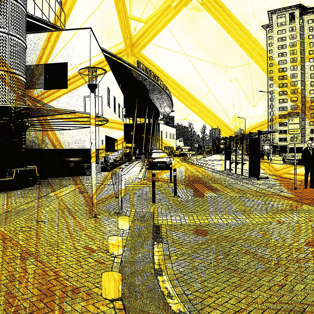 Bij het UMC Groningen. - digital  fine art print