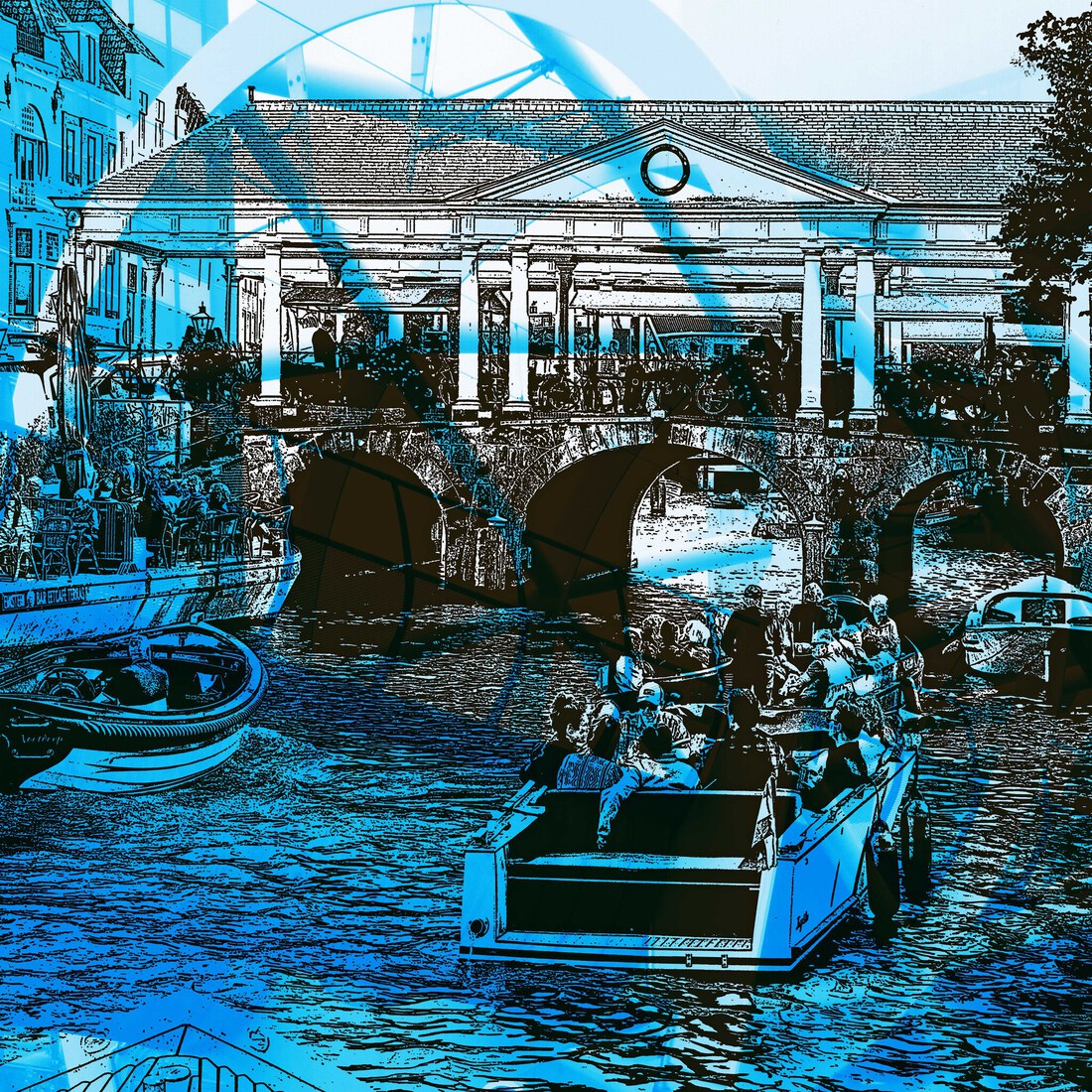 De Koornbrug, Leiden. - digital art print