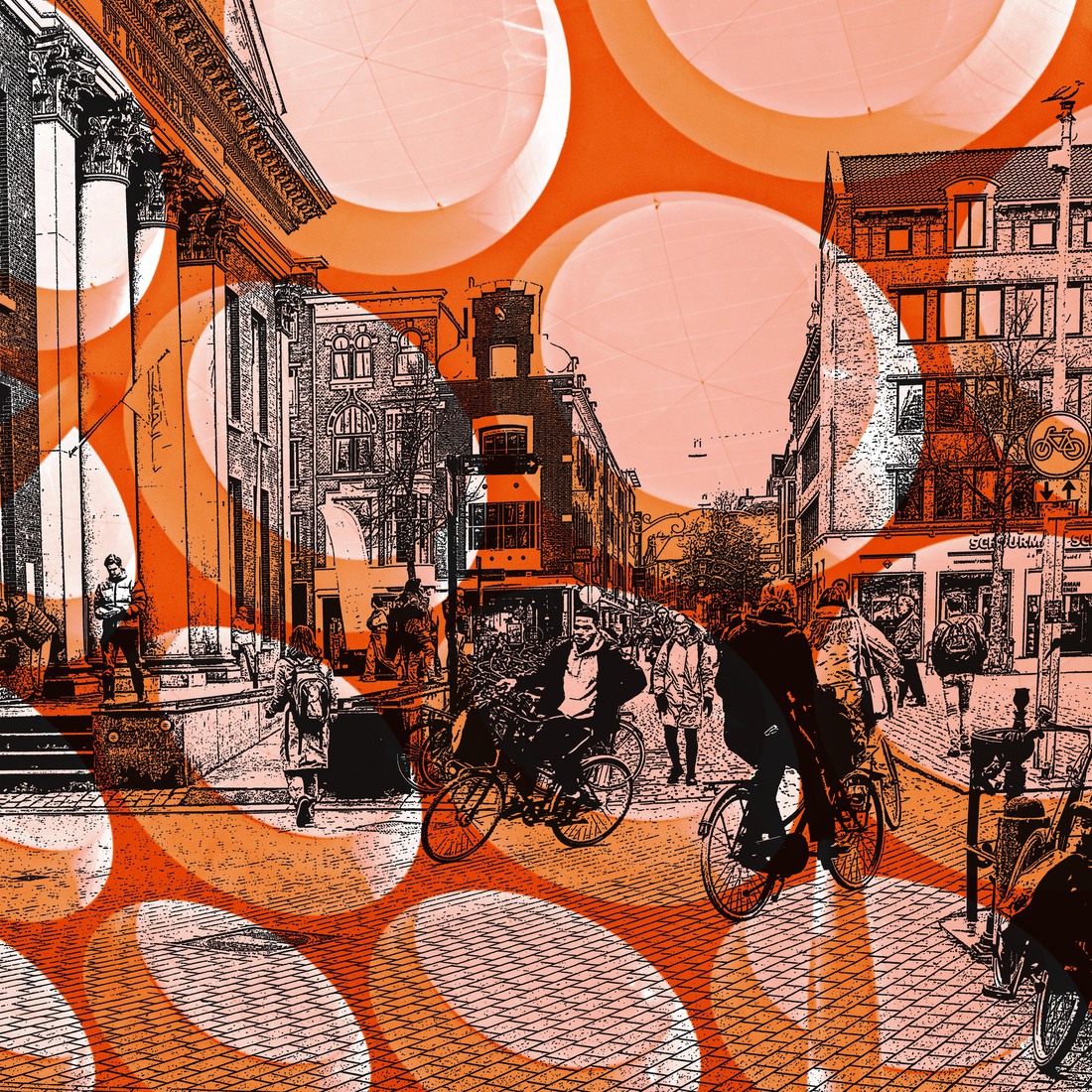 Op de Vismarkt, Groningen. - digital  fine art print