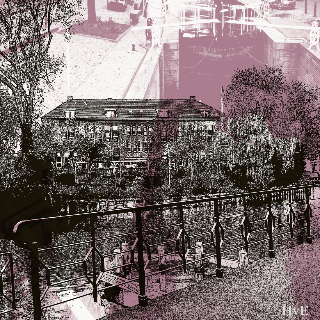 'Julianaschool Harlingen.'- digitale collage print