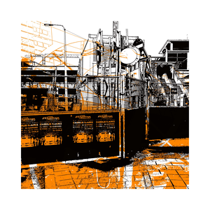 Digitale prints / prenten uit Utrecht rondom station Hoog Catharijne. In mijn recente grafiek kies ik voor de moderne architectuur en het nieuwe bouwen in station Hoog Catharijne. Elke beeldlaag komt van een afzonderlijke foto. Mijn foto's componeer ik als een 'collage' tot definitieve art-prints; ze zijn naar wens in diverse formaten te koop.