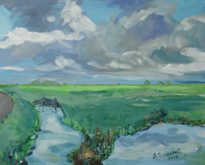 Luchten boven de polder.